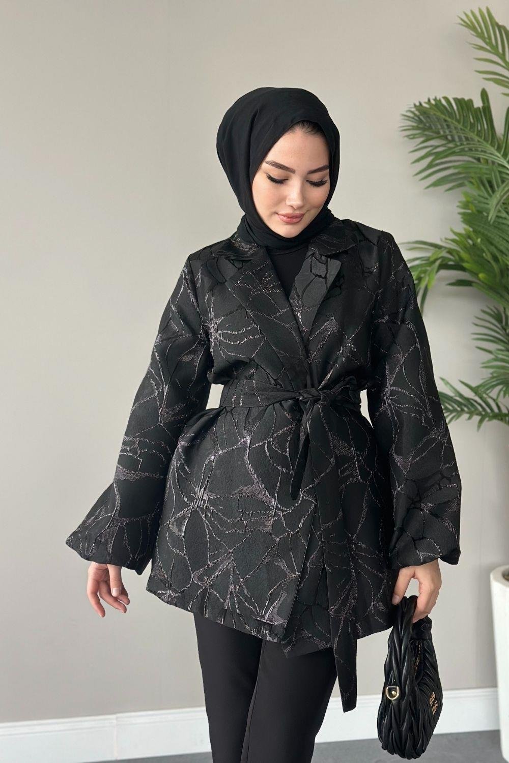 Jakar Simli Ceket Siyah 7000 