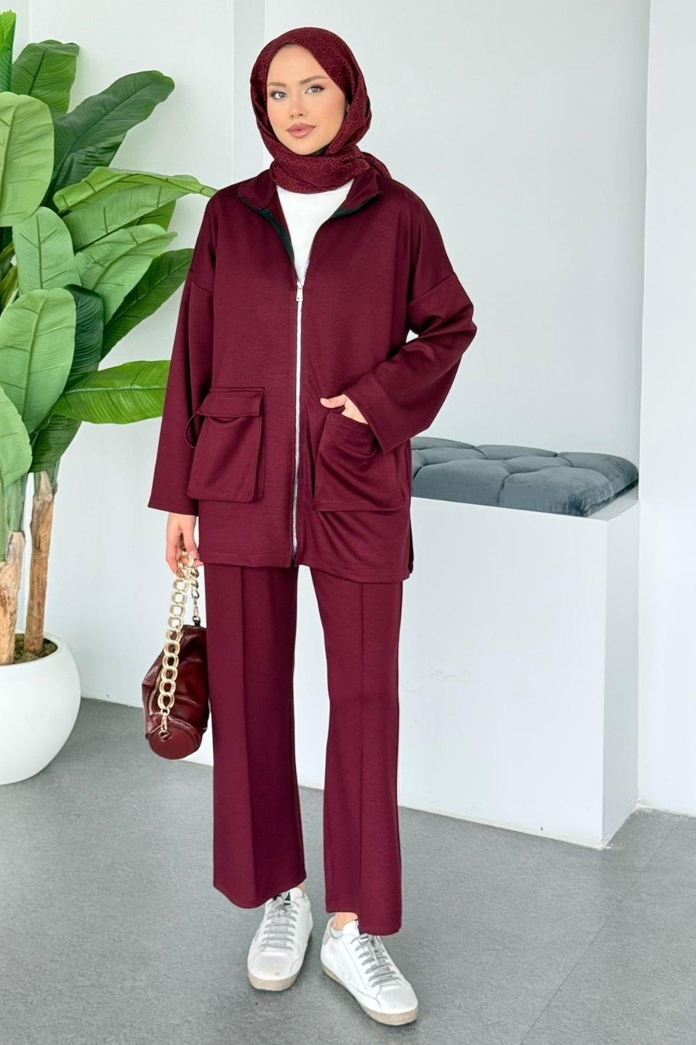 Trend Körük Cepli Takım Bordo 7002 