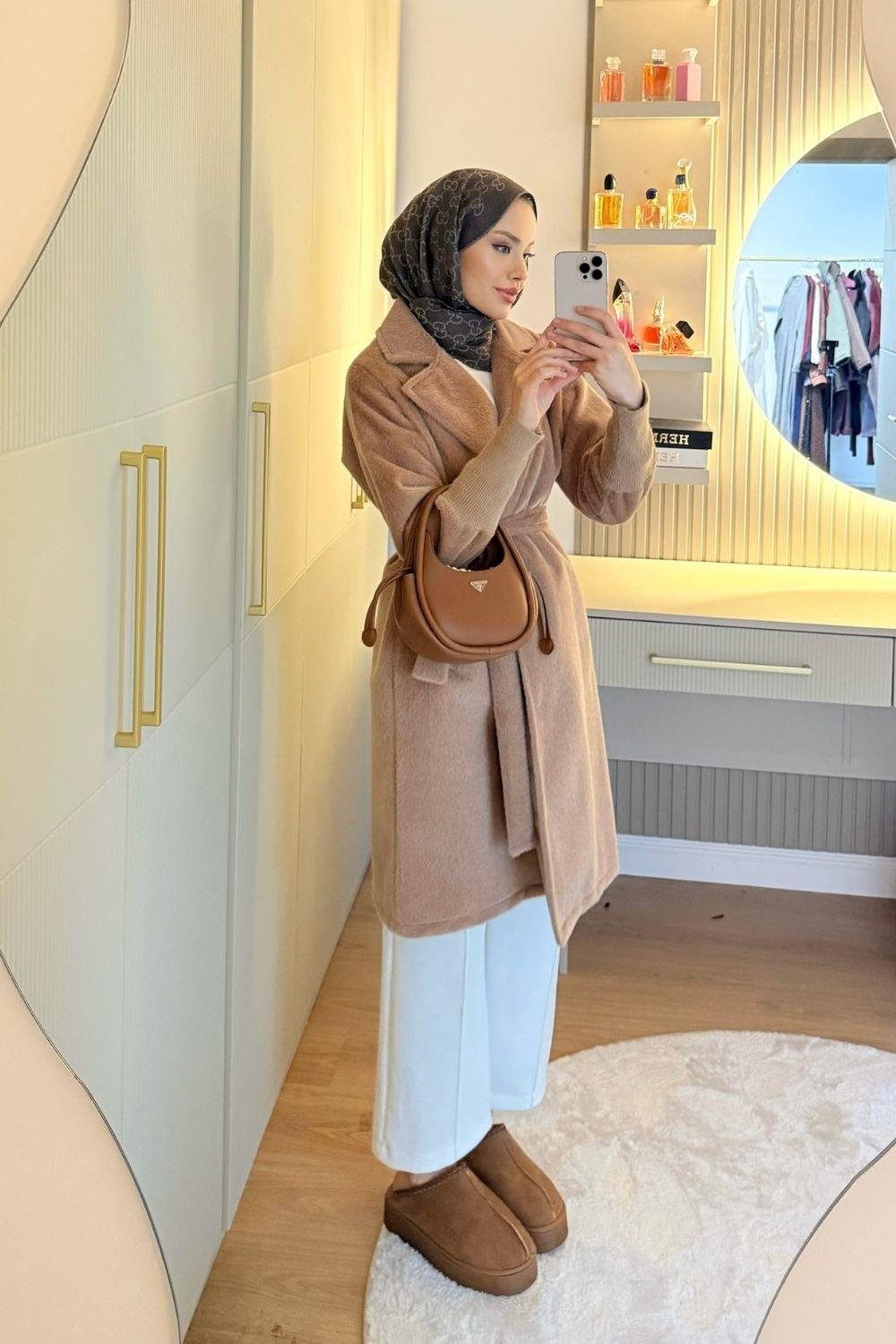 Beta Triko Detay Kaban Camel 7004 