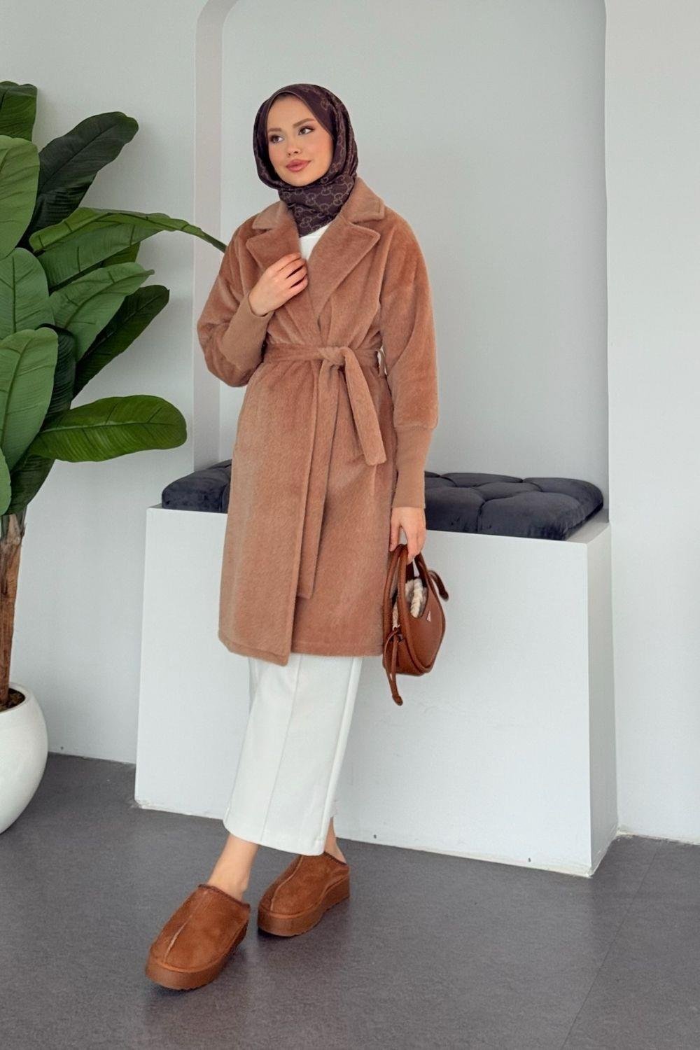Beta Triko Detay Kaban Camel 7004 