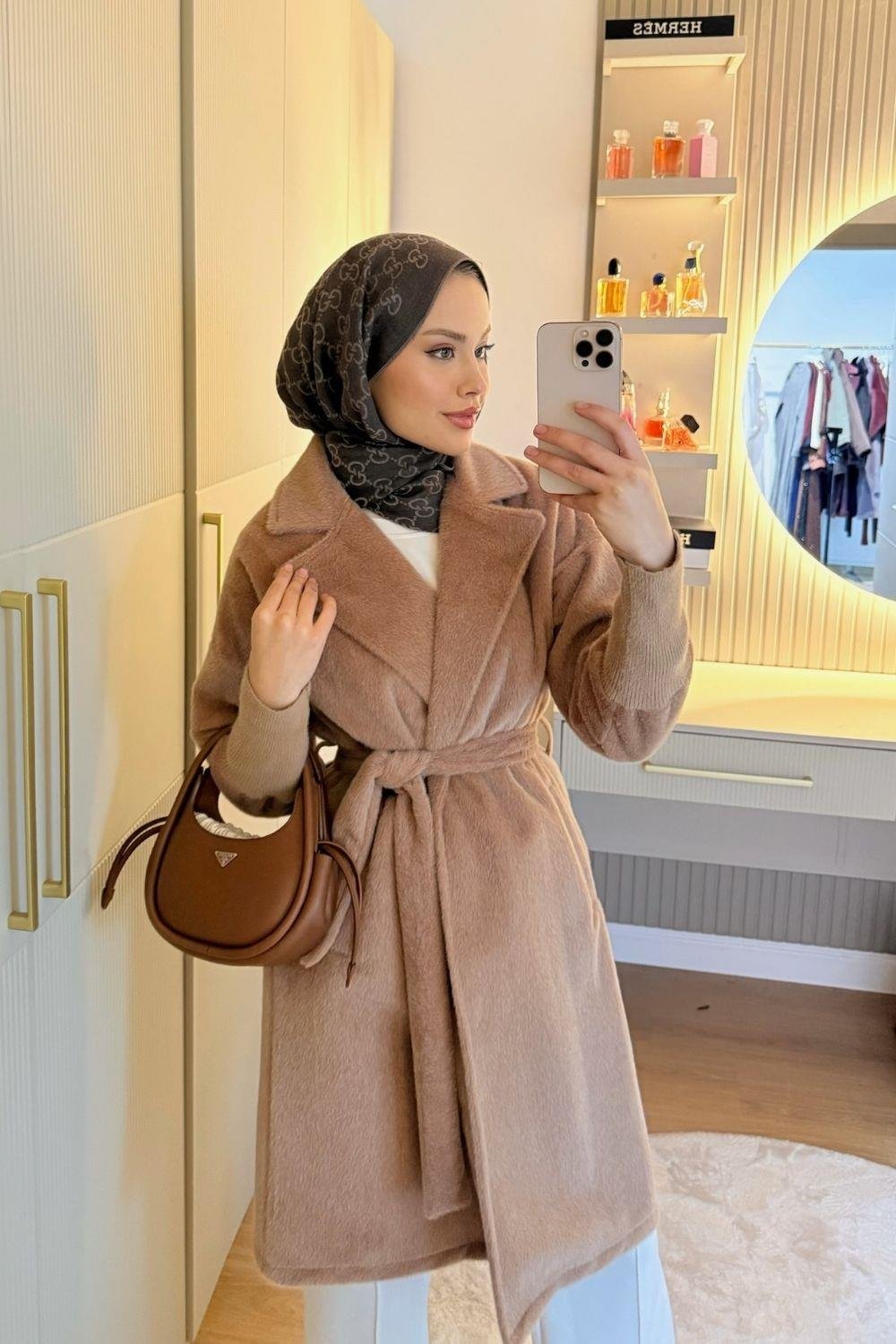 Beta Triko Detay Kaban Camel 7004 