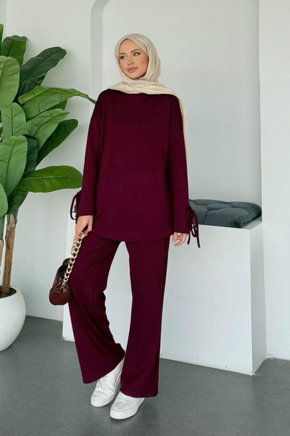 Biga Biye Detaylı Modal Takım Bordo 70142 