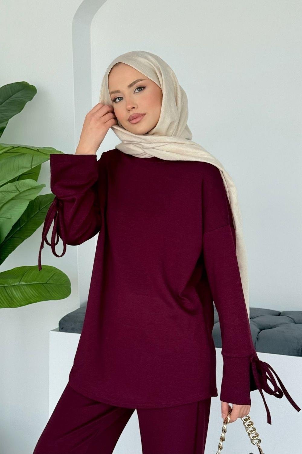 Biga Biye Detaylı Modal Takım Bordo 70142 