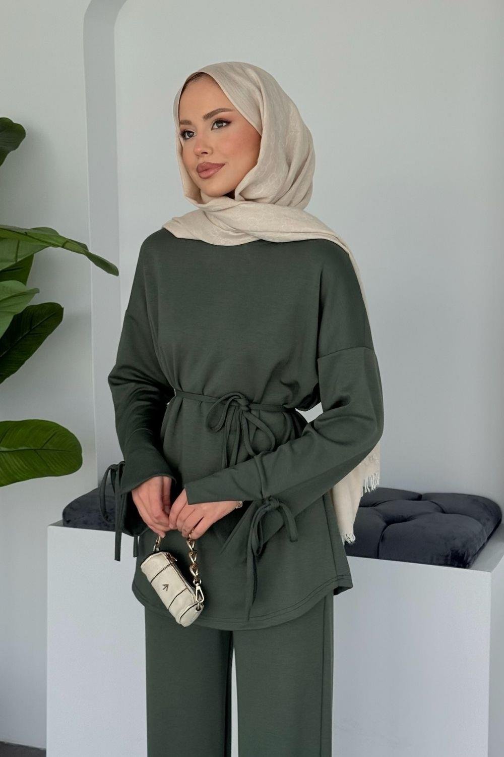 Biga Biye Detaylı Modal Takım Haki 70142 