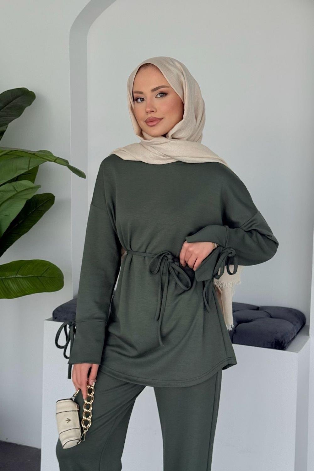 Biga Biye Detaylı Modal Takım Haki 70142 