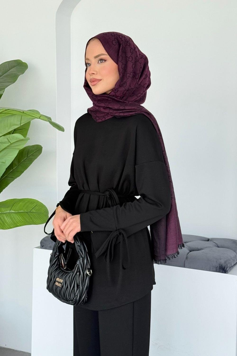 Biga Biye Detaylı Modal Takım Siyah 70142 