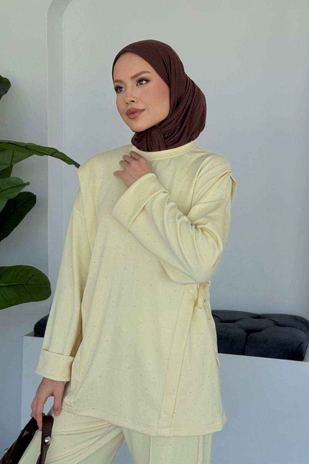Ürdün Taşlı Takım Sarı 70147 