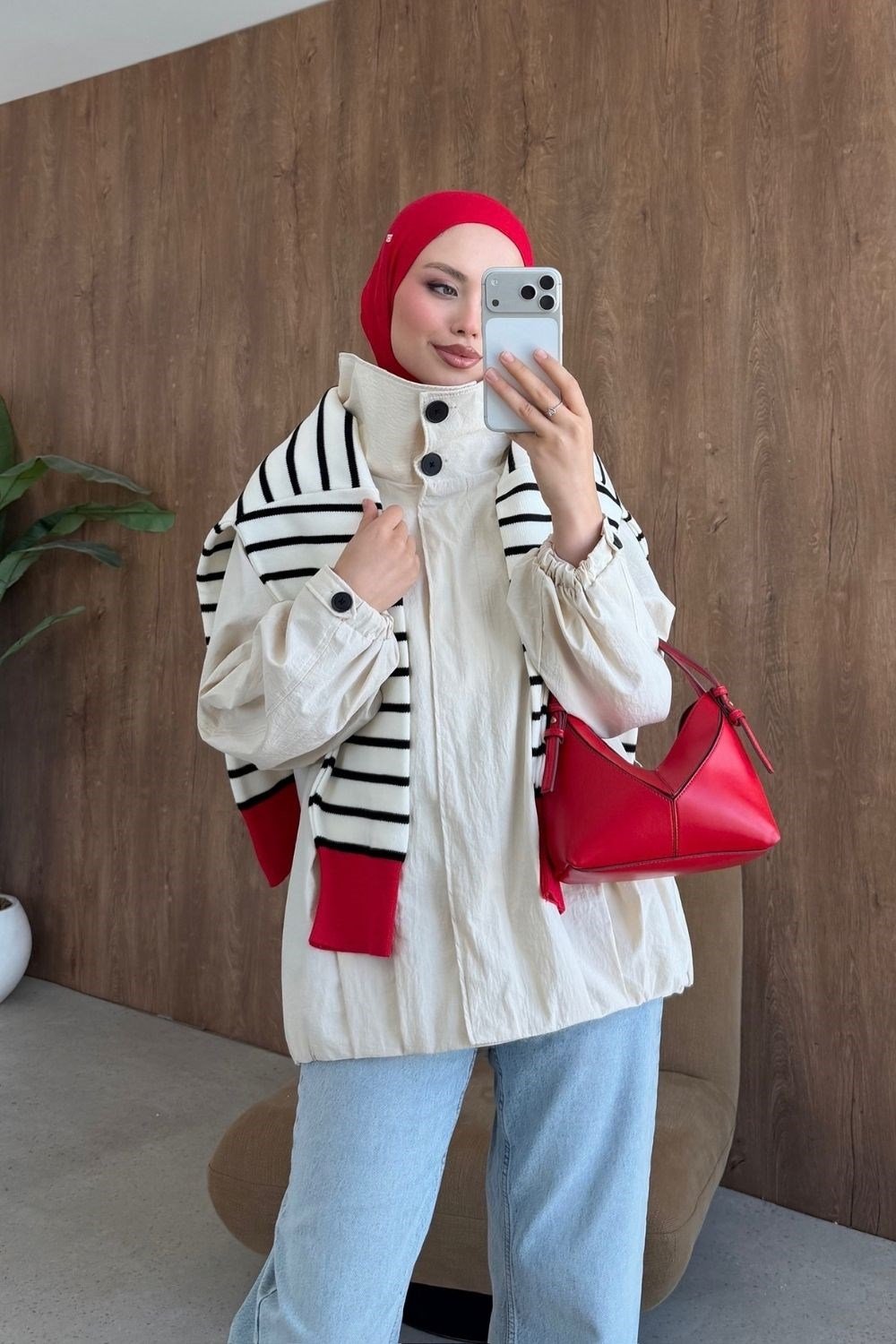 Paraşüt Yüksek Yaka Trenç Bej 7149 