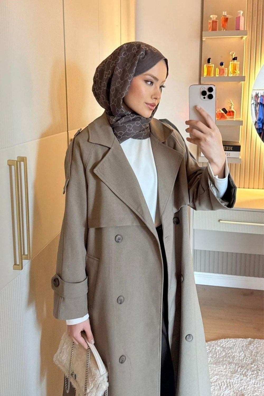 Dubai Klasik Trençkot Haki 7589 