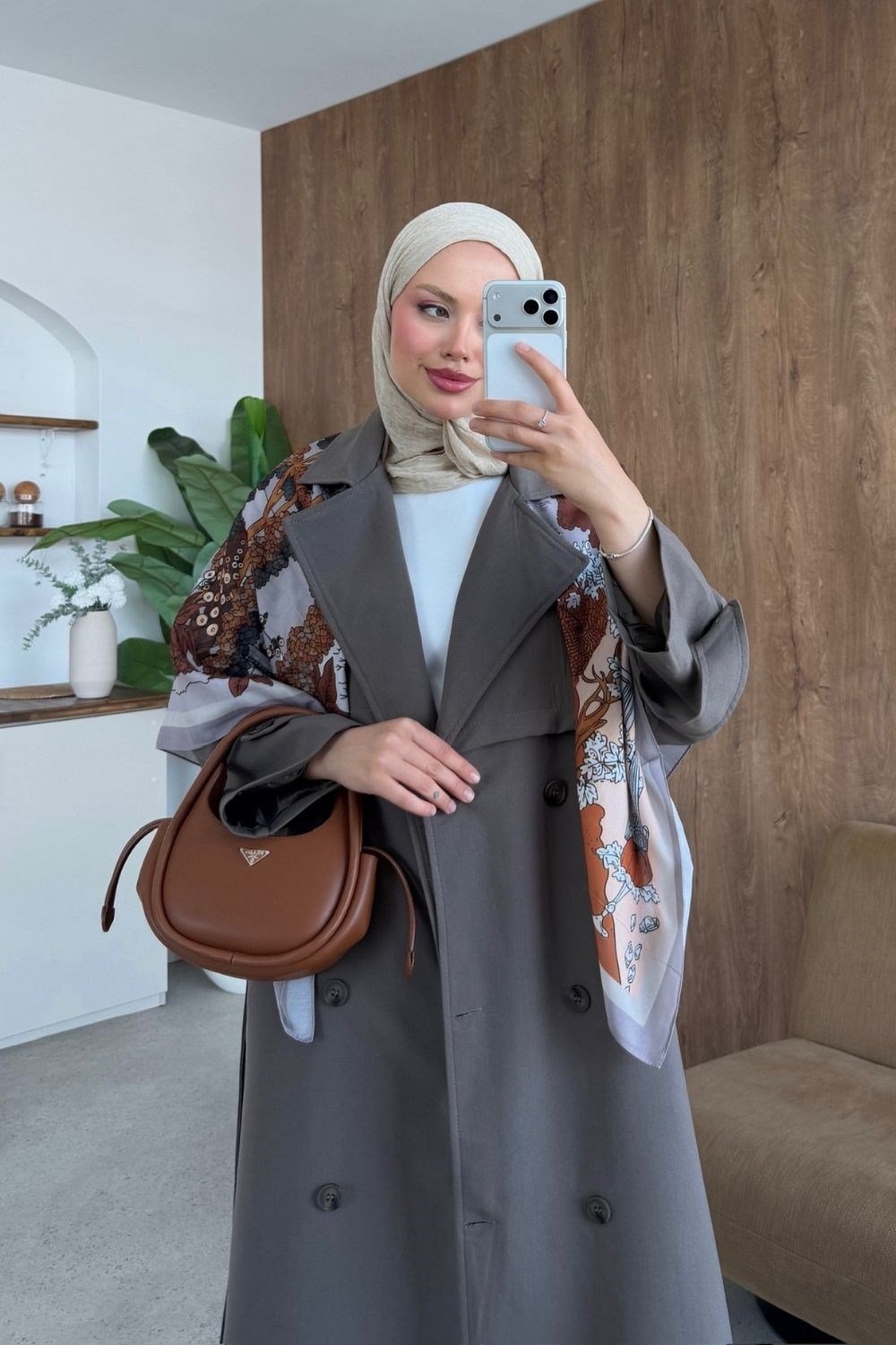 Dubai Klasik Trençkot Vizon 7589 