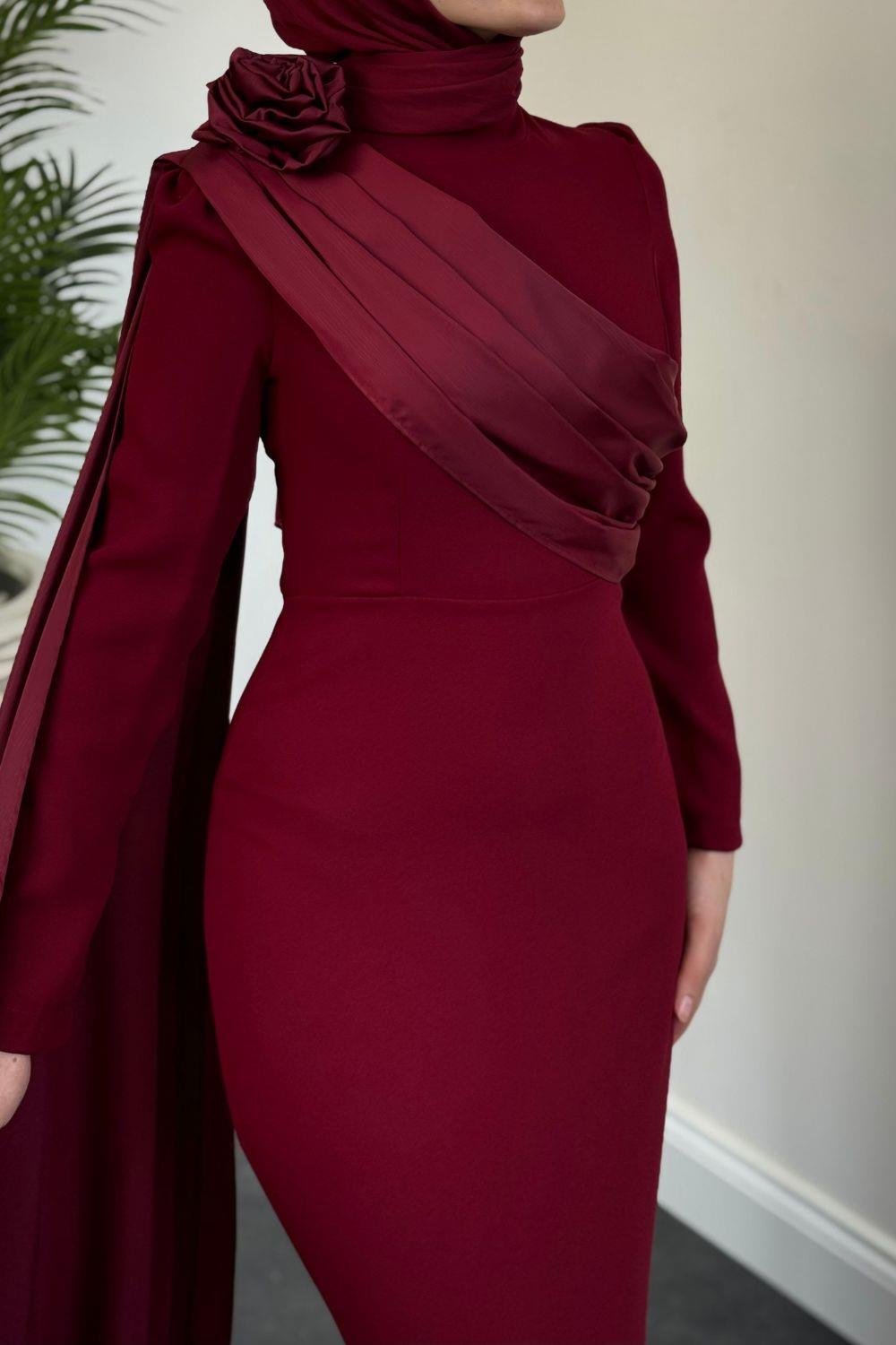 Hayes Kuyruklu Abiye Bordo 7950 