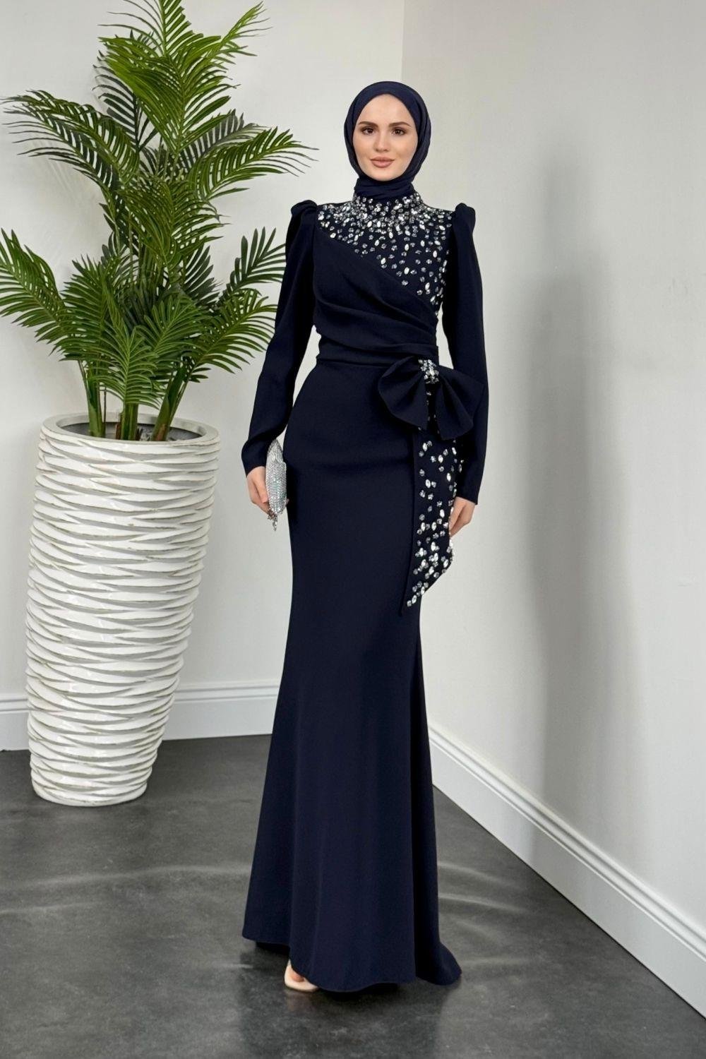 Songül Abiye Lacivert 80020 