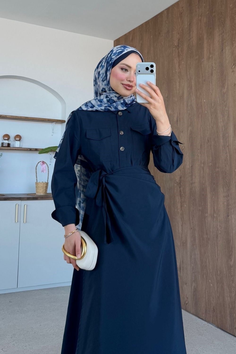 Suvena Yandan Bağlamalı Elbise Lacivert 80390 