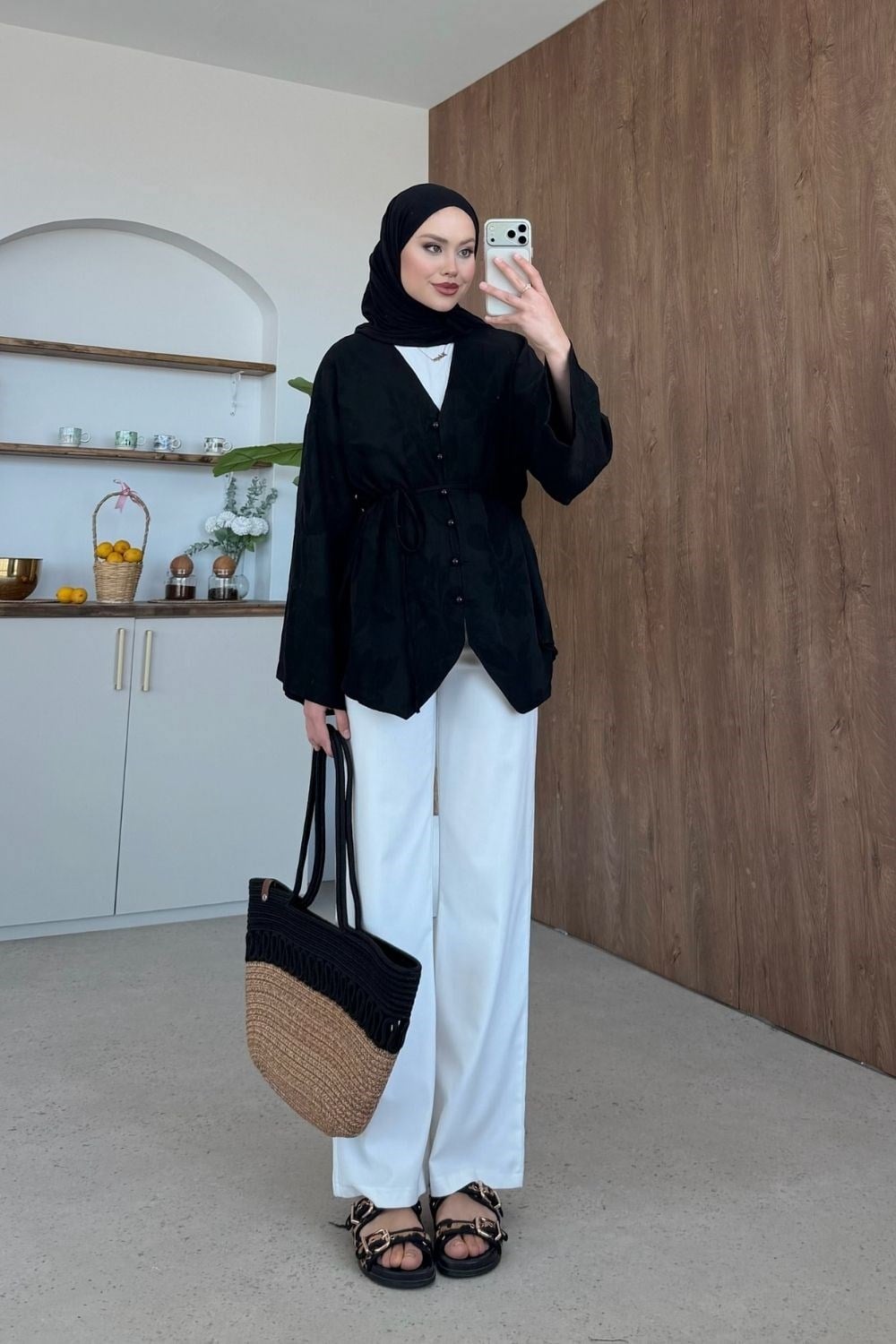 Jakarlı Gömlek Siyah 8040 