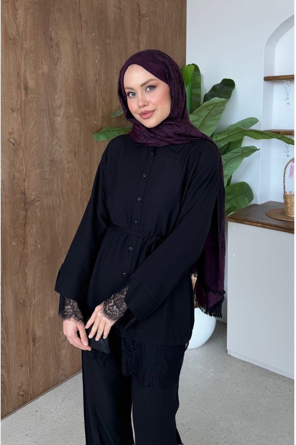 Firuze Dantel Takım Siyah 8041 