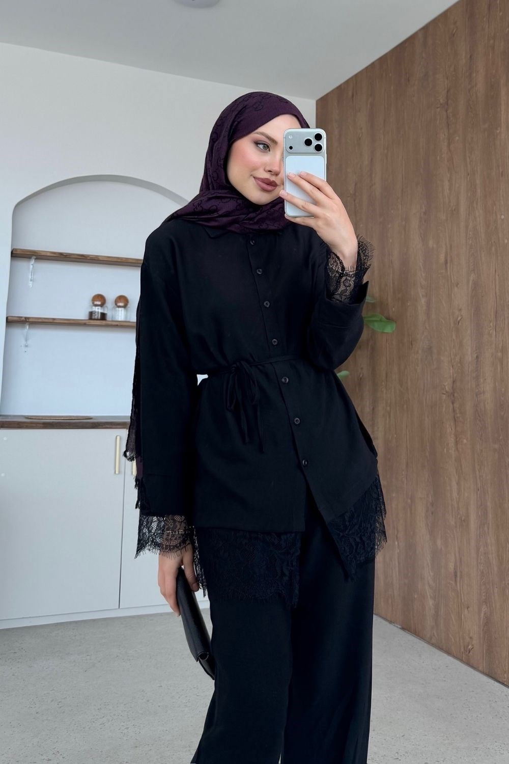 Firuze Dantel Takım Siyah 8041 