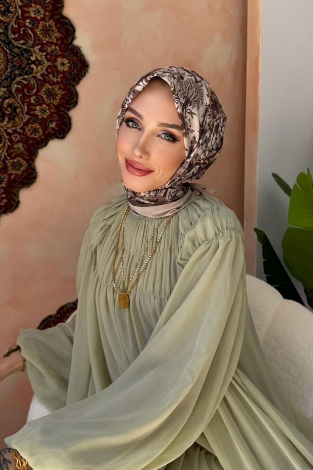 Feraye Soft Eşarp Kahverengi 80460 