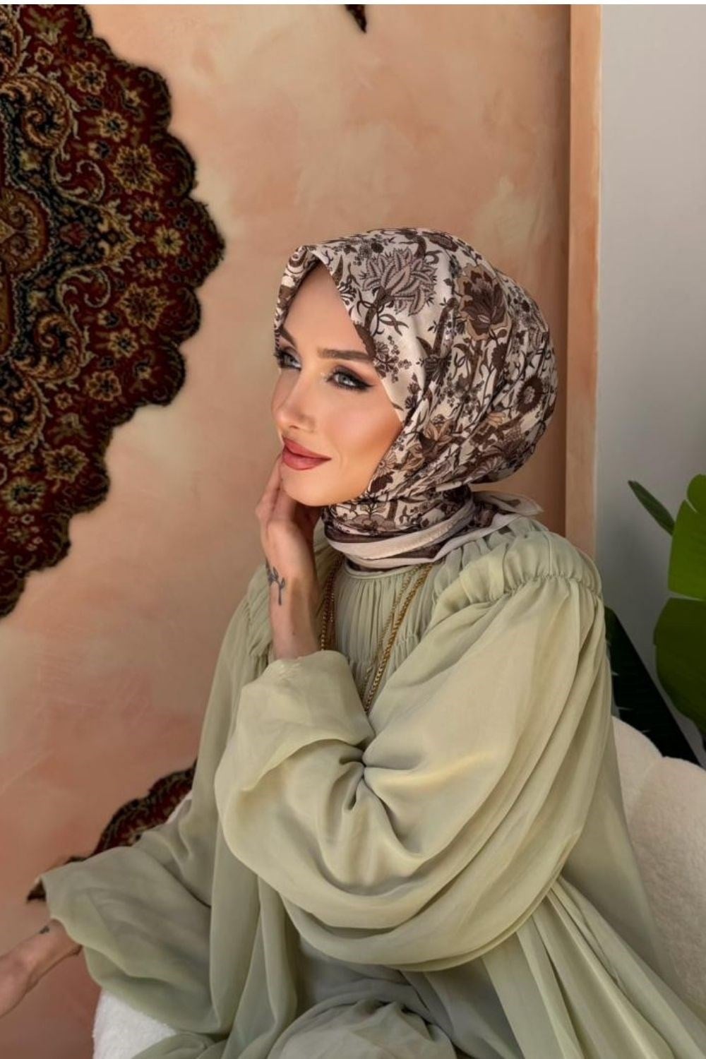 Feraye Soft Eşarp Kahverengi 80460 