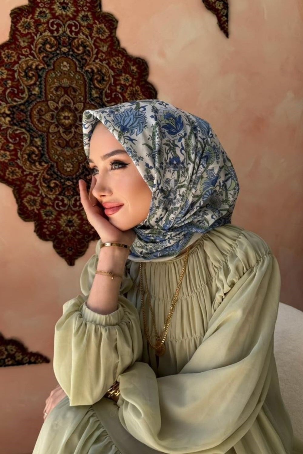 Feraye Soft Eşarp Mavi 80460 