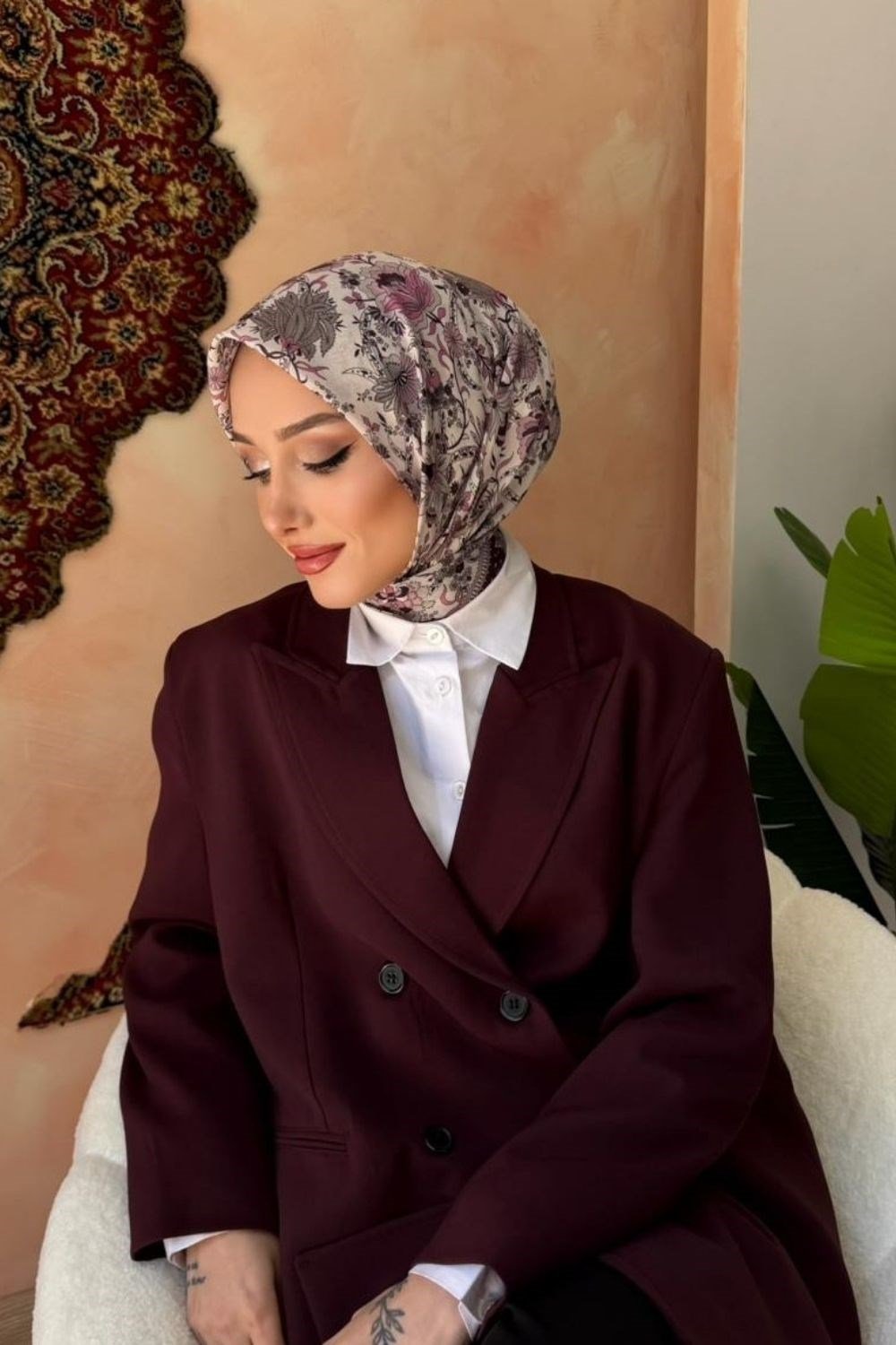 Feraye Soft Eşarp Mürdüm 80460 