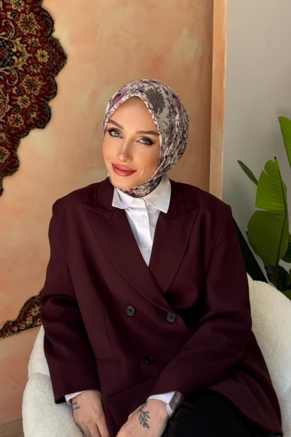 Feraye Soft Eşarp Mürdüm 80460 