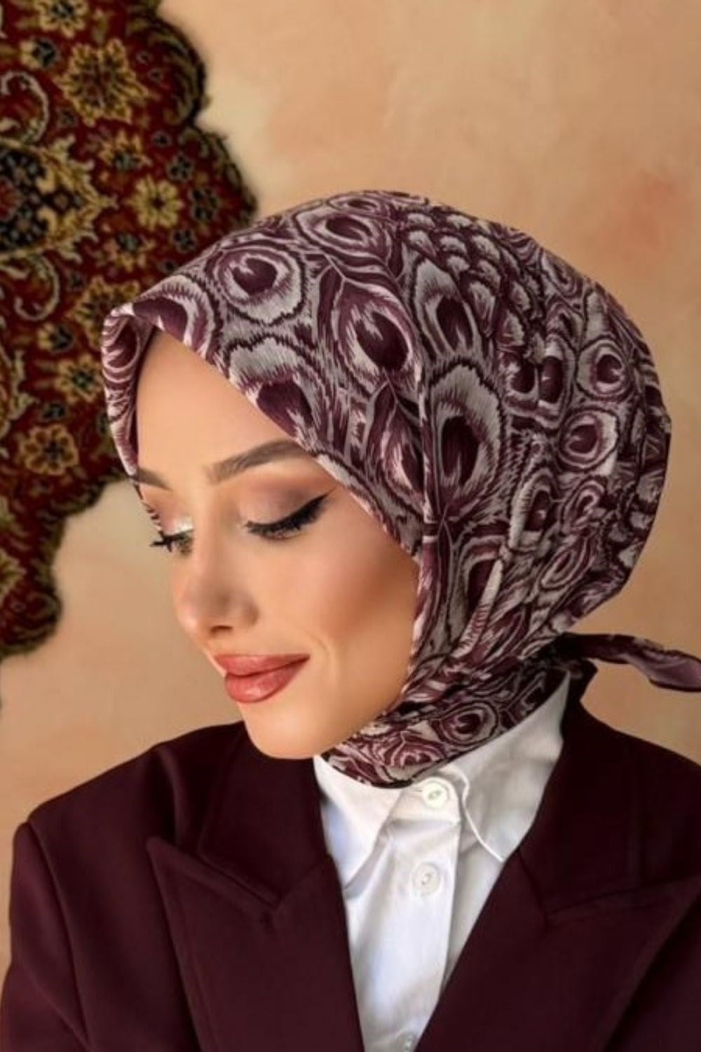 Leafora Aqua Soft Eşarp Mürdüm 8047 