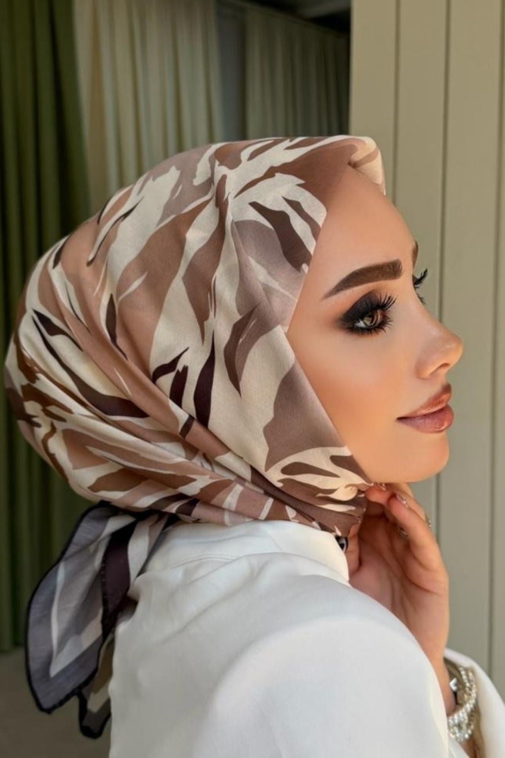 Çiğdem Soft Eşarp Kahverengi 80490 