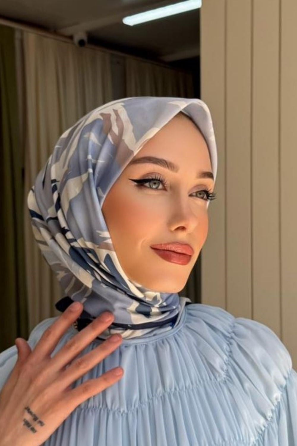 Çiğdem Soft Eşarp Mavi 80490 