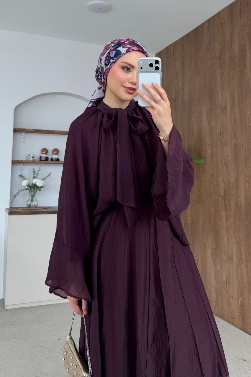Vuslat Tül Etekli Takım Mürdüm 80510 