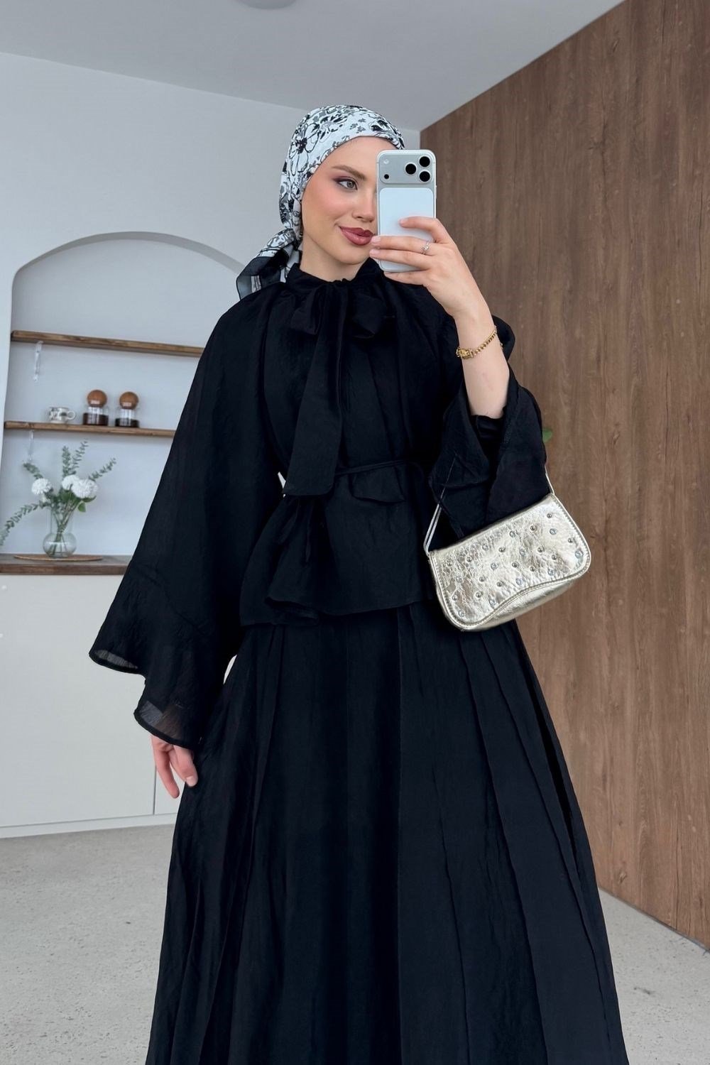 Vuslat Tül Etekli Takım Siyah 80510 
