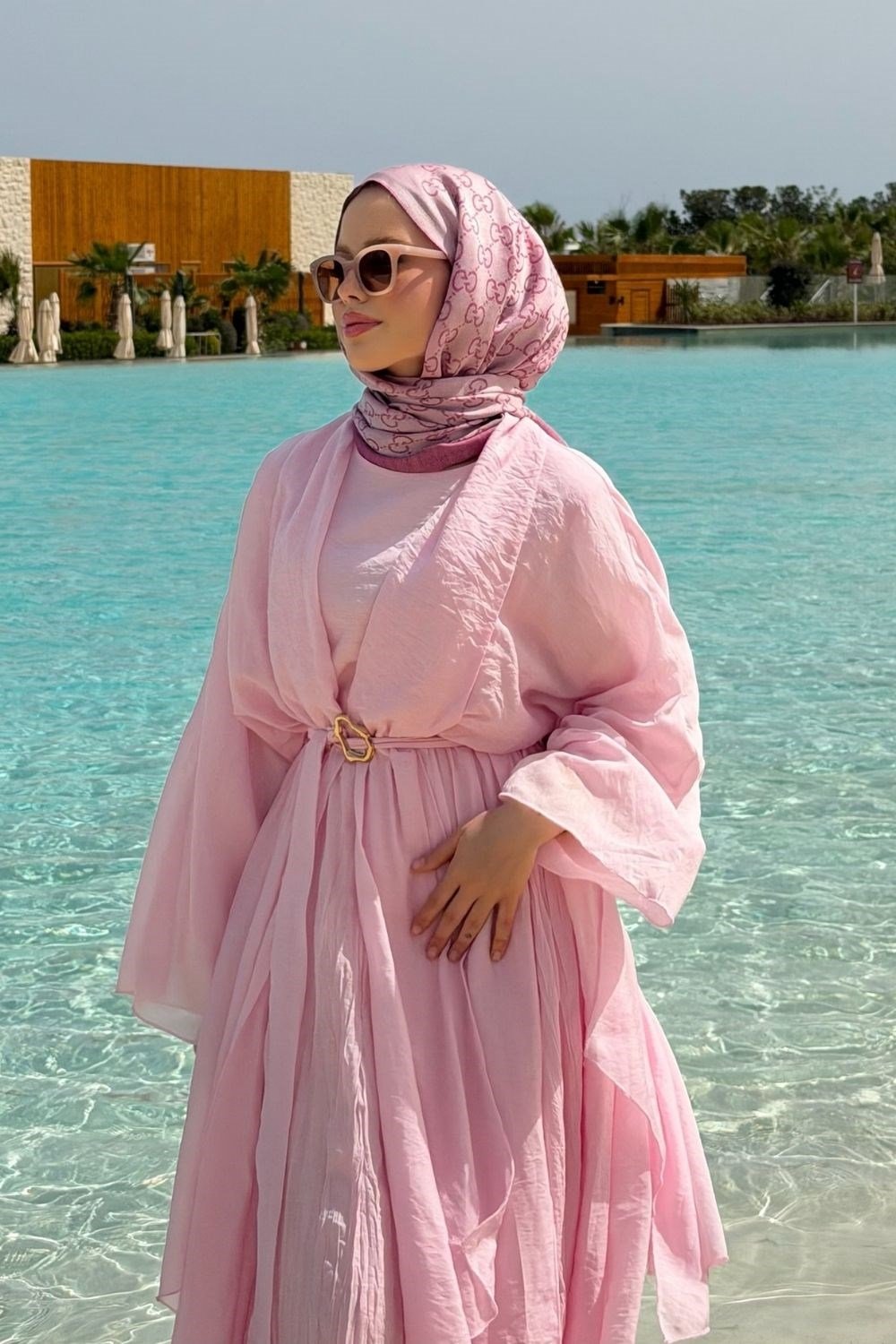Viona Tül Detayl Elbise Pembe 8052 