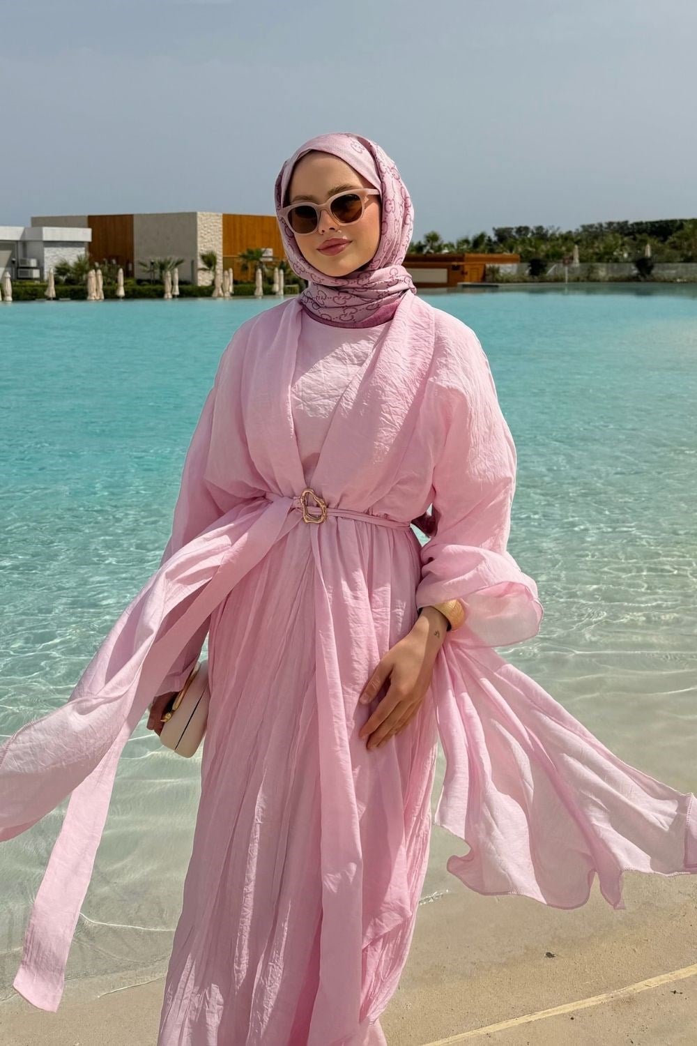 Viona Tül Detayl Elbise Pembe 8052 