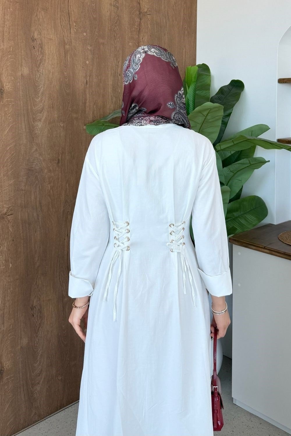Estella Kuşgözlü Elbise Beyaz 8053 
