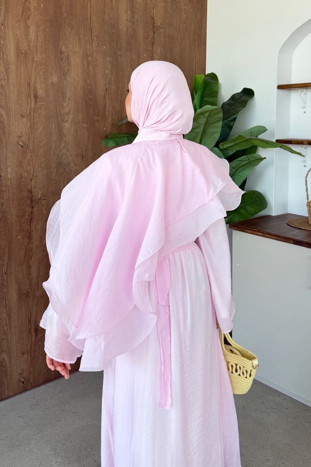 Lilyum Pelerinli Elbise Pembe 80620 