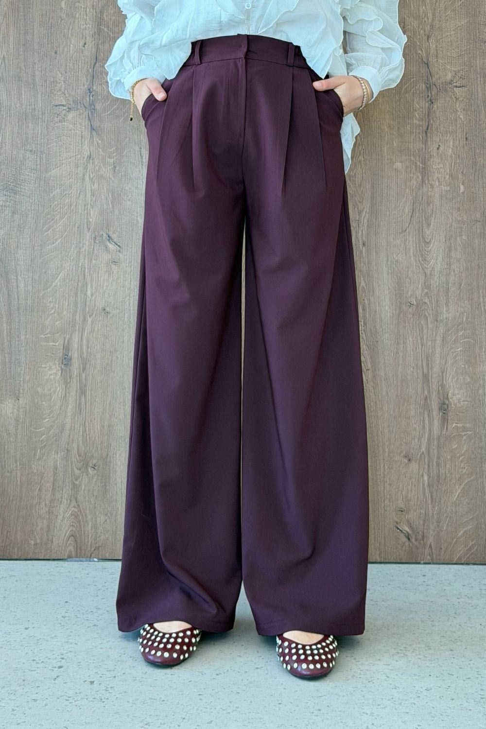 Fas Kumaş Pantolon Bordo 8065 