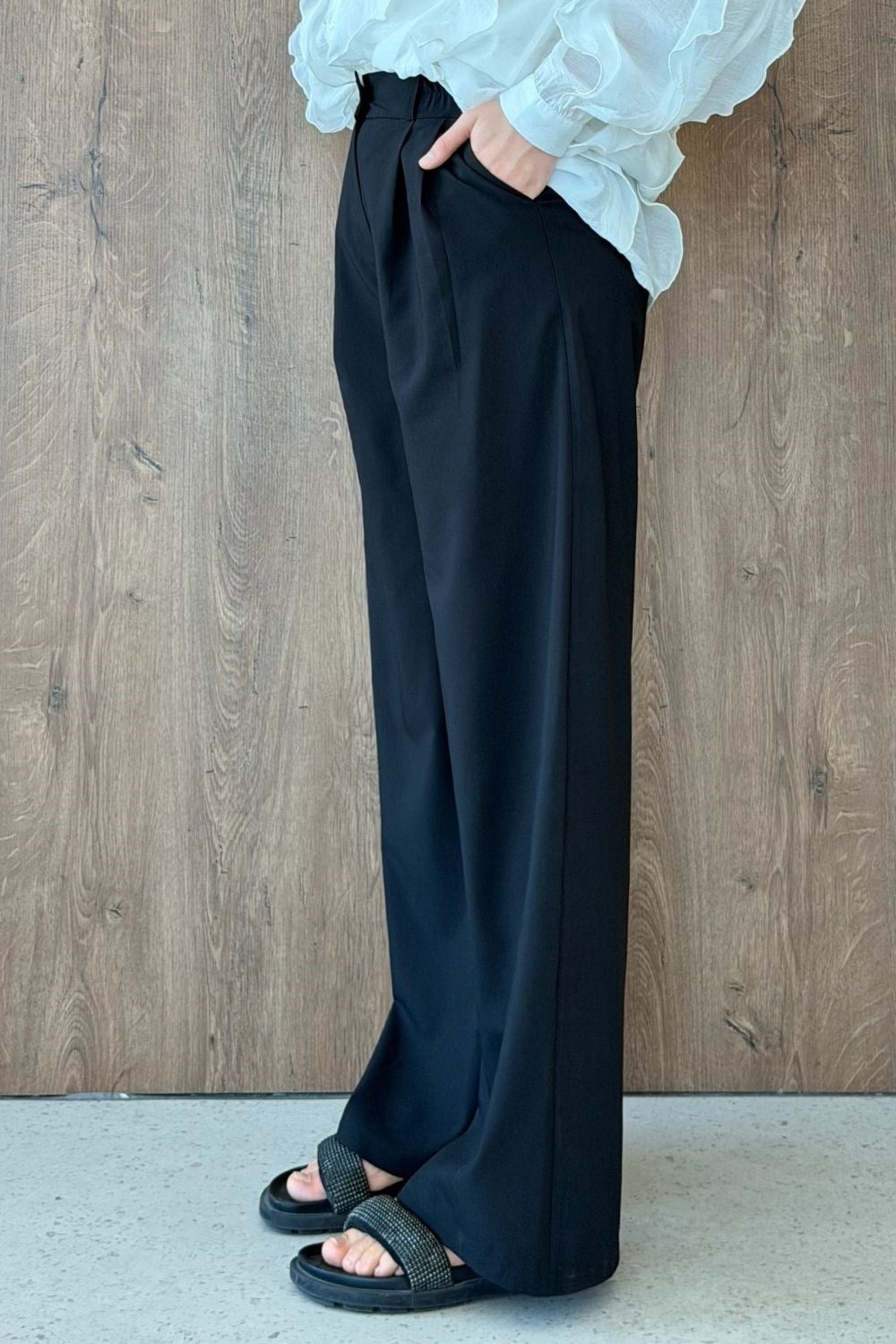 Fas Kumaş Pantolon Siyah 8065 