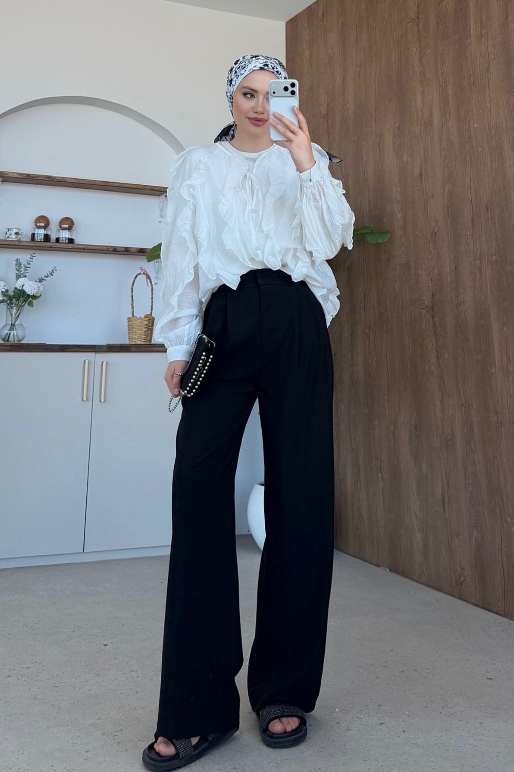 Fas Kumaş Pantolon Siyah 8065 