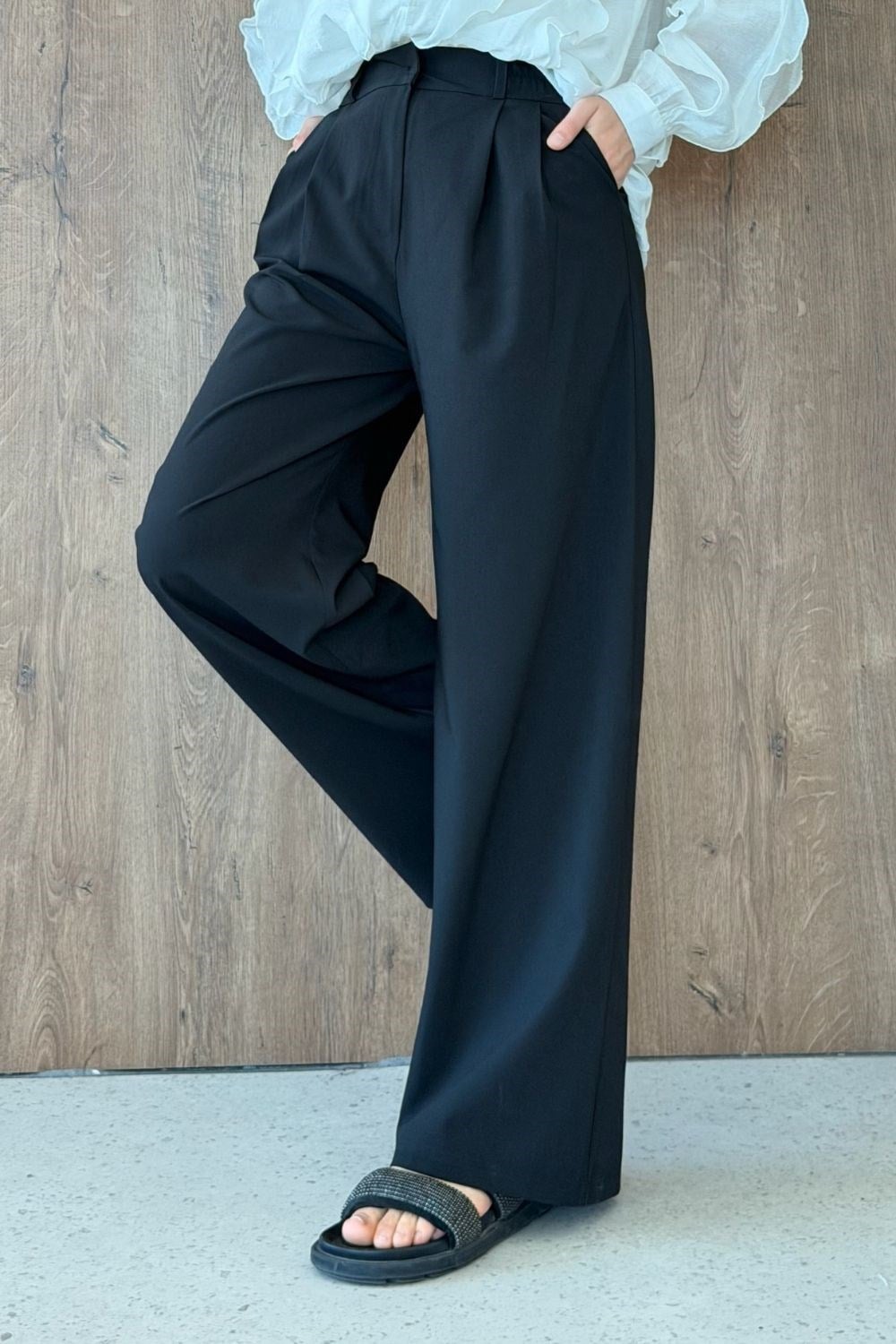 Fas Kumaş Pantolon Siyah 8065 