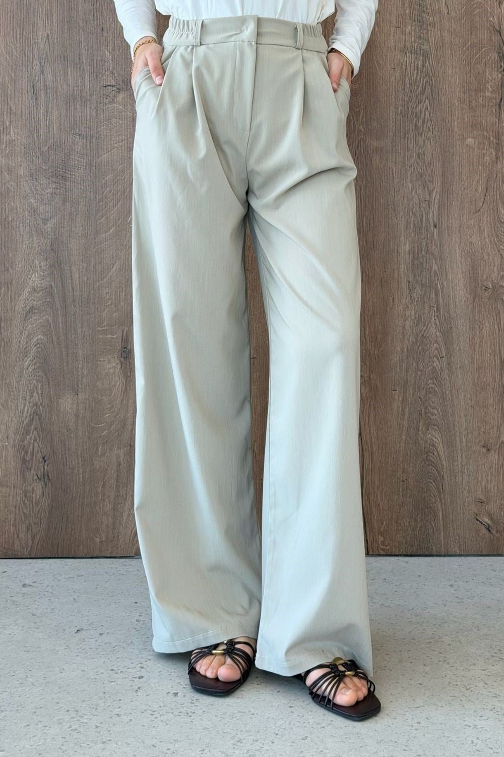Fas Kumaş Pantolon Taş 8065 