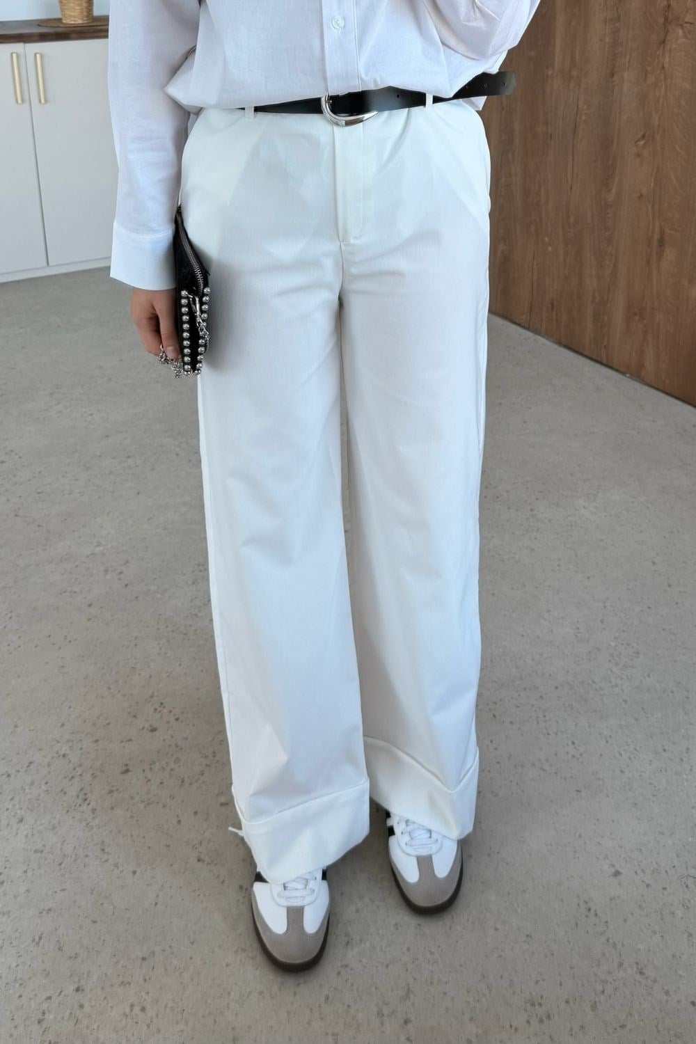 Duble Paça Pantolon Beyaz 8067 