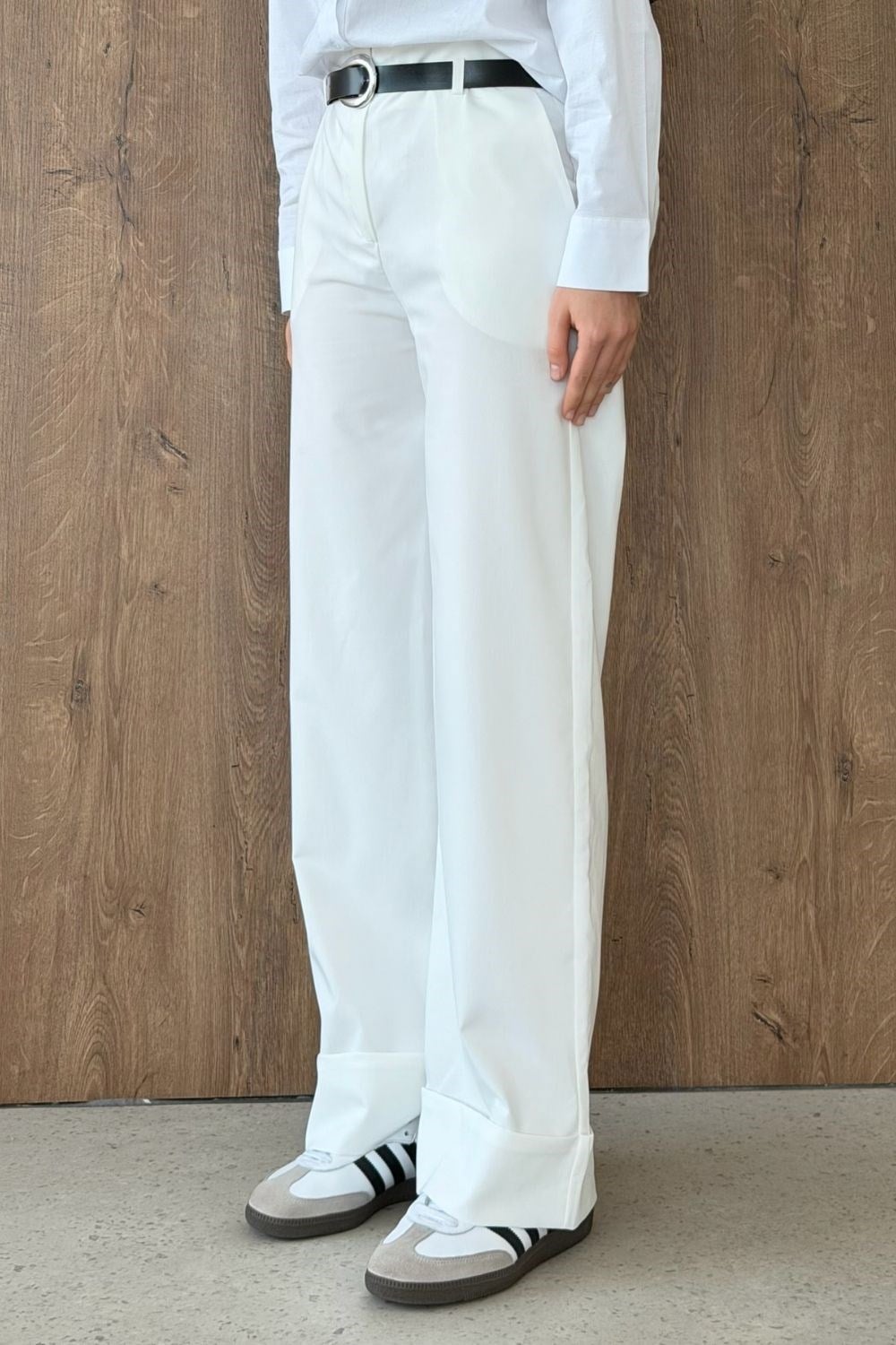 Duble Paça Pantolon Beyaz 8067 