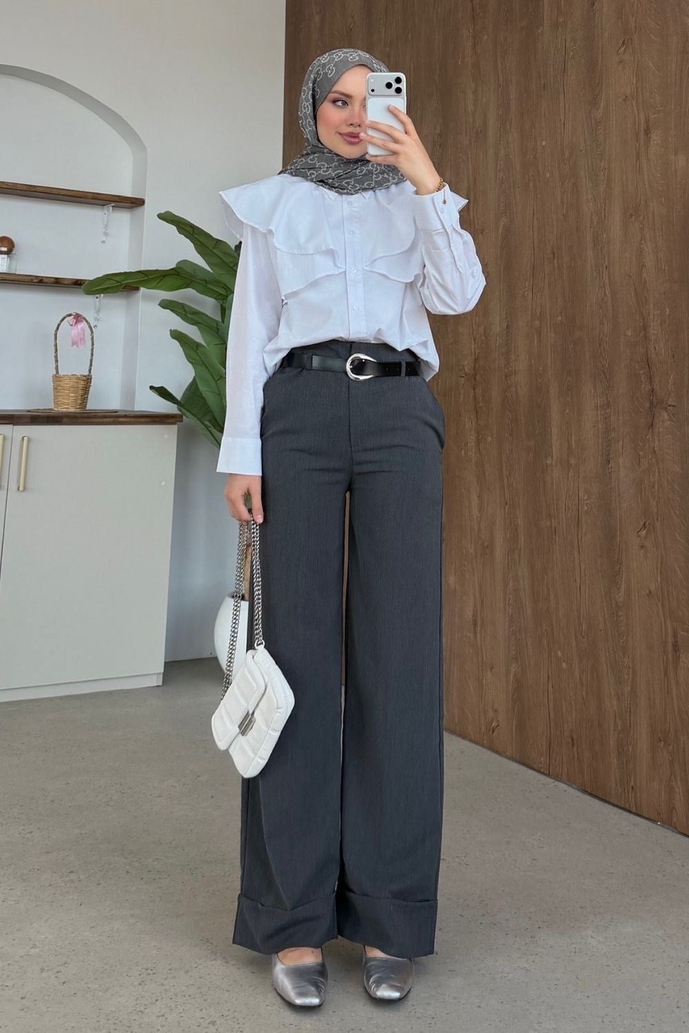 Duble Paça Pantolon Füme 8067 