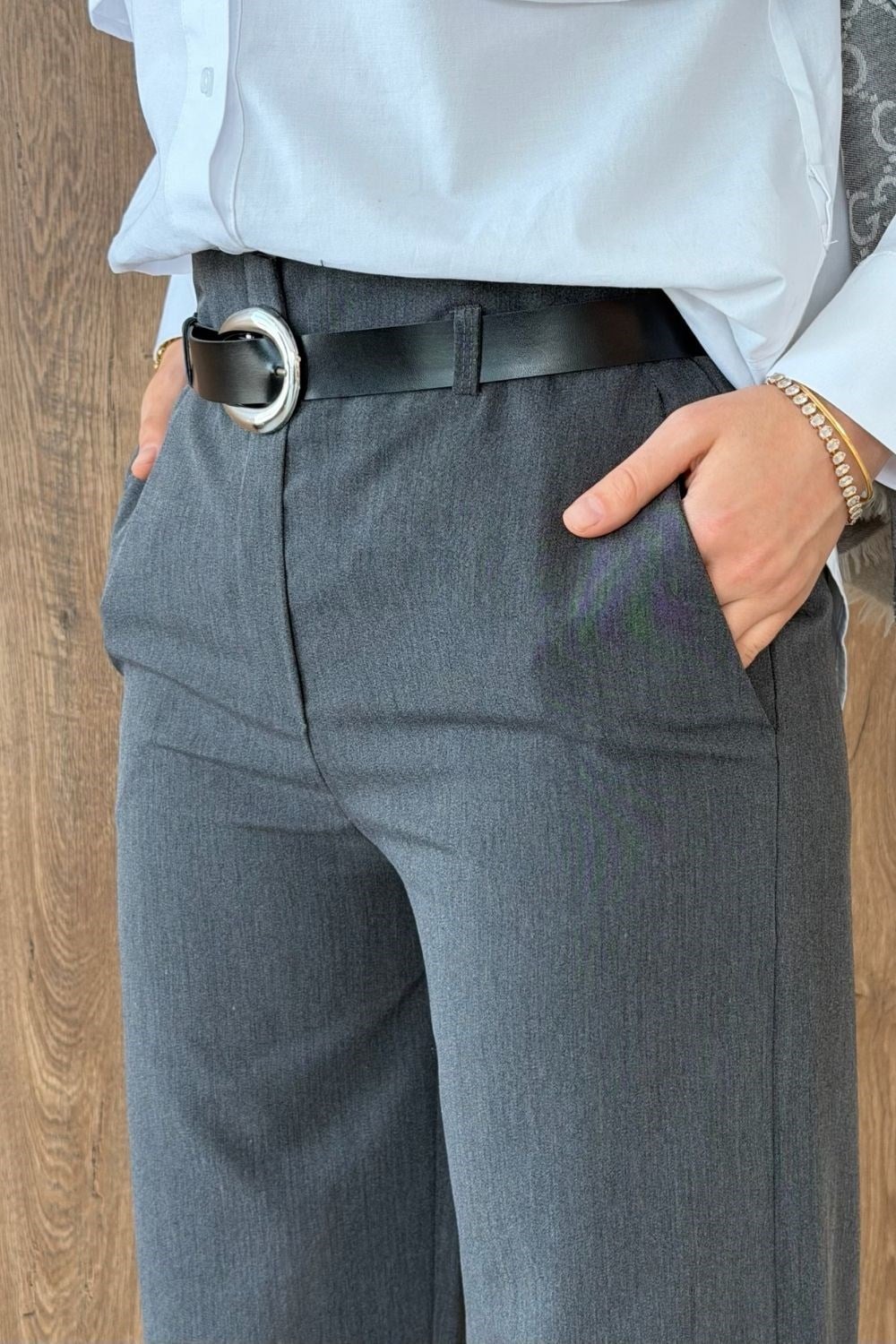 Duble Paça Pantolon Füme 8067 