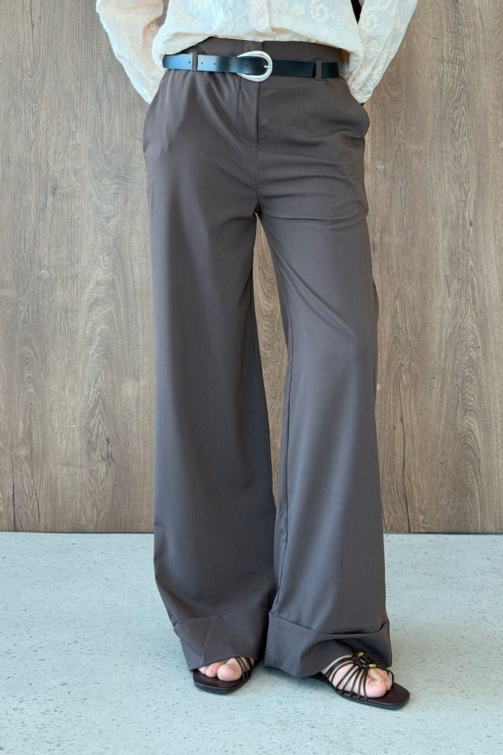 Duble Paça Pantolon Kahverengi 8067 