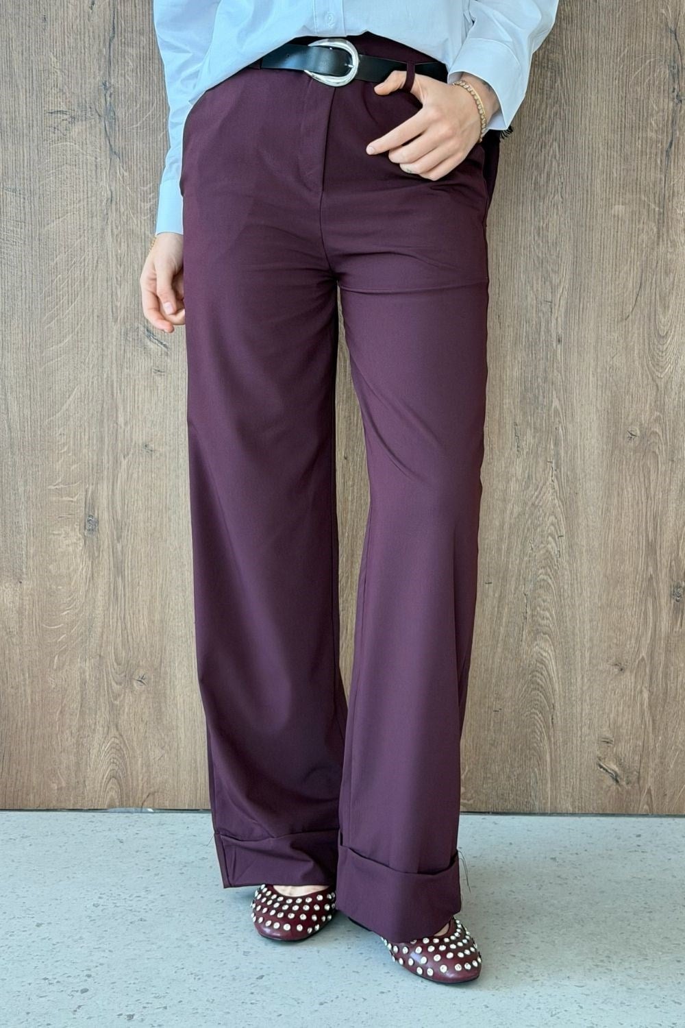 Duble Paça Pantolon Mürdüm 8067 