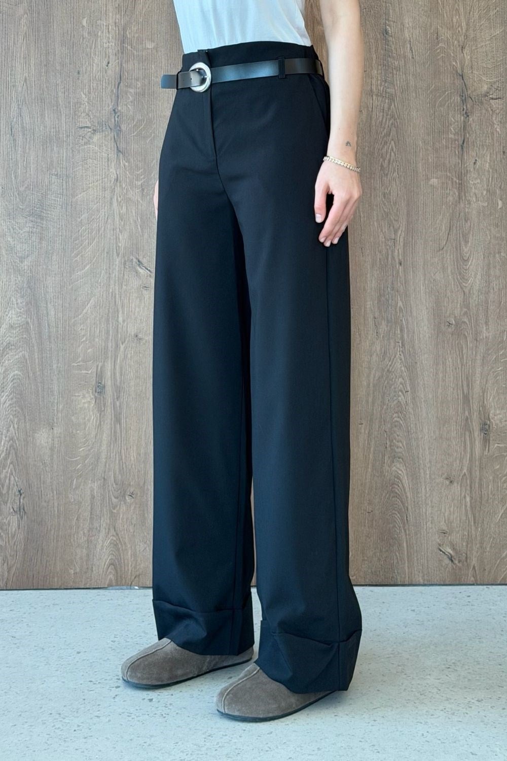 Duble Paça Pantolon Siyah 8067 