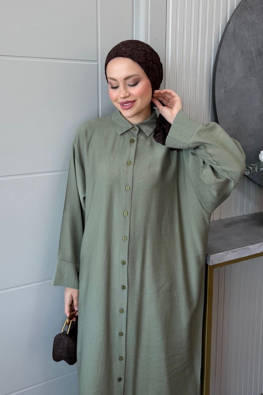 Nisa Keten Tunik Haki 8082 