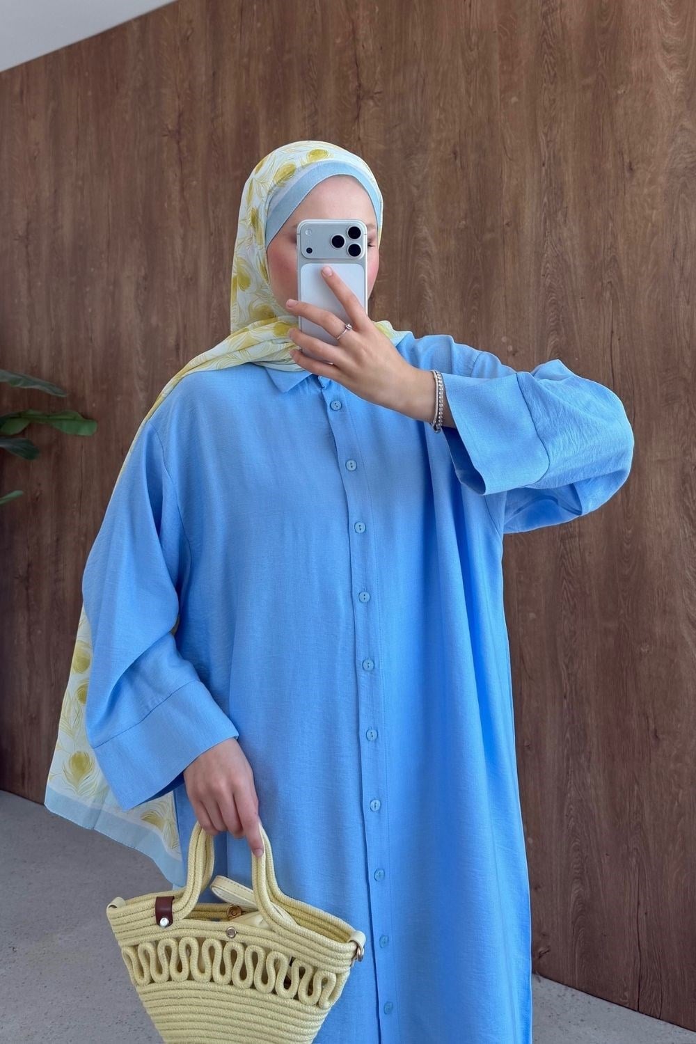 Nisa Keten Tunik Mavi 8082 