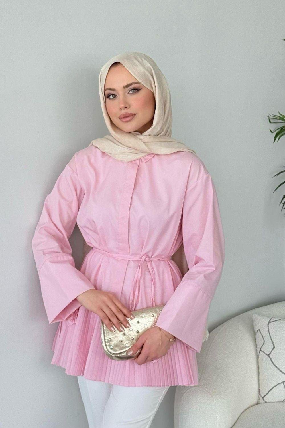 Şeker Piliseli Gömlek Pembe 81046 