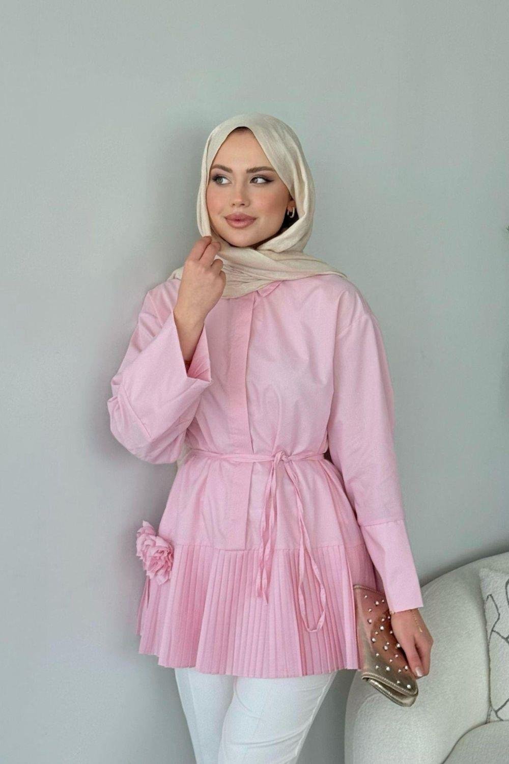 Şeker Piliseli Gömlek Pembe 81046 